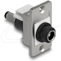Delock Panel Mount DC 5,5 x 2,5mm Buchse zu DC 5,5 x 2,1mm Stecker silber / weiss / schwarz, Antennenkabel