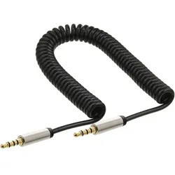 INLINE Slim Audio Spiralkabel Klinke 3,5mm ST/ST, 0,5m Stereo, 4-polig