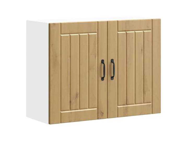 HKTMGDNG Küchen-Hängeschrank 80x31x60 cm Glastür Artisan-Eiche Lucca Platzsparende Wandmontage für Esszimmer und Kochnische. Transparente Schranktüren aus Glas bieten schnelle Übersicht.