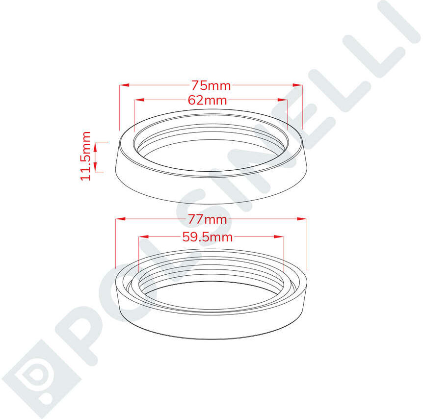 Polsinelli Bague pour cric hydraulique en polyuréthane ⌀60