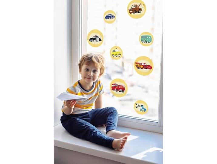 Fensterbild Cars Ka-Chow Bubbles - Größe 30 x 30 cm, 2 Bogen - Fenstersticker, Disney, Kinderzimmer, Babyzimmer, Auto