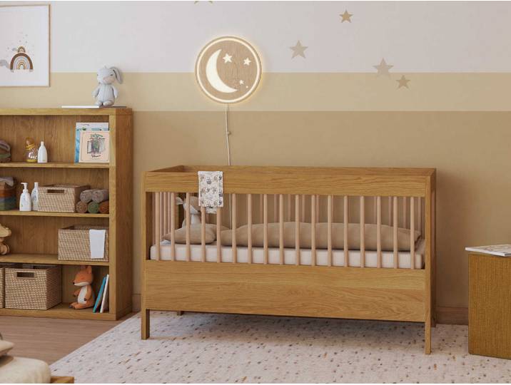 Babybett aus Eichenholz „Paula“ 70 x 140 cm Massivholz Eiche