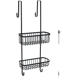 KS Handel 24 Duschkorb Schwarz zum Aufhängen Duschregal Duschablage 22x53x18 cm