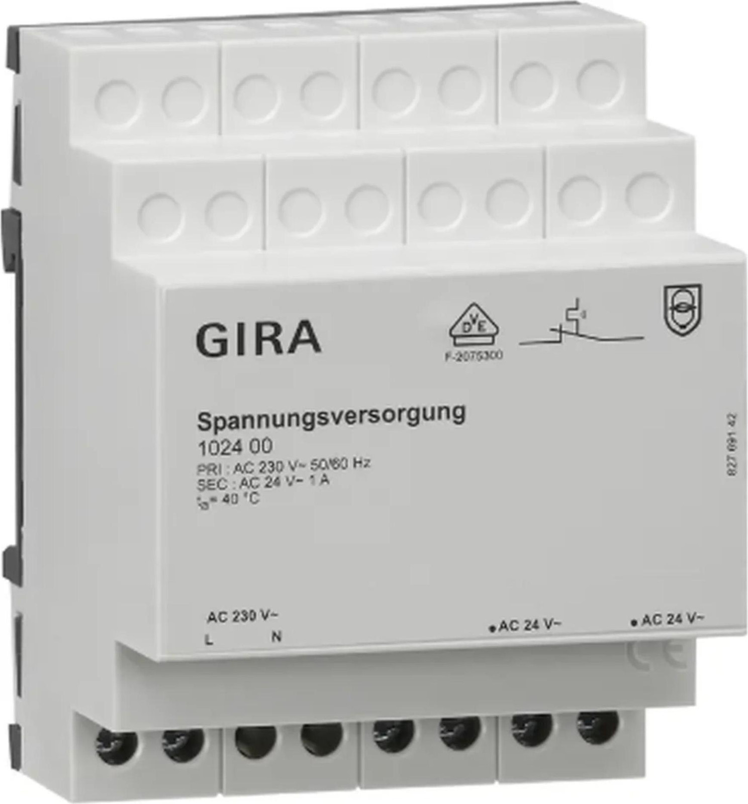Gira voeding wisselstroom 24 V 1 A met regelbare spanning accessoire 1 stuk