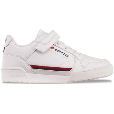 Sneaker LOTTO, Kinder, Gr. 27, rot (weiß, rot), Synthetik, clean, Schuhe Sneaker, - vielseitig zu kombinieren