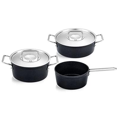 Topf-Set FISSLER "Adamant", schwarz, Töpfe, Made in Germany