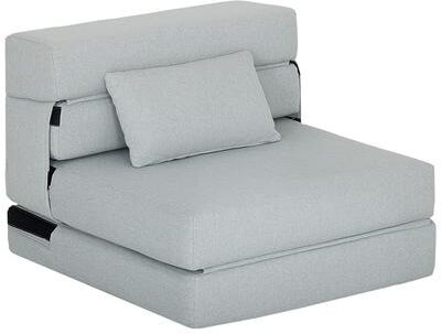HOMCOM Folding Sofa Bed, Sleeper Chair with Pillow, Modern Linen Convertible Chair Bed, Fold Out Floor Futon Couch