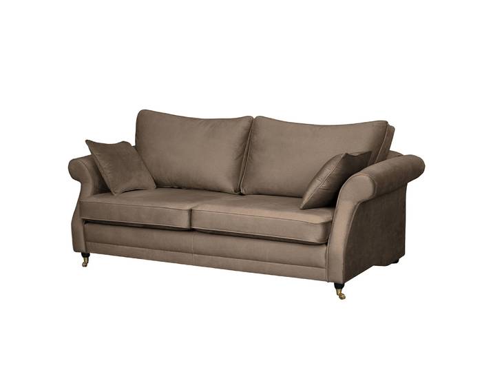 Sofa Killara 3-Sitzer Braun/Cubanit Samt 230 x 70 x 95cm Glamour