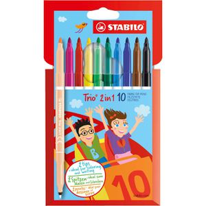 Stabilo Trio 2in1 10er Etui 222/10 Filzstifte