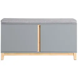 SoBuy Schuhbank mit 2 Türen Hellgrau 90x34x46cm Klassisch