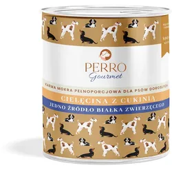 PERRO Gourmet Kalbfleisch mit Zucchini 800g Mono-Protein-Futter für ausgewachsene Hunde