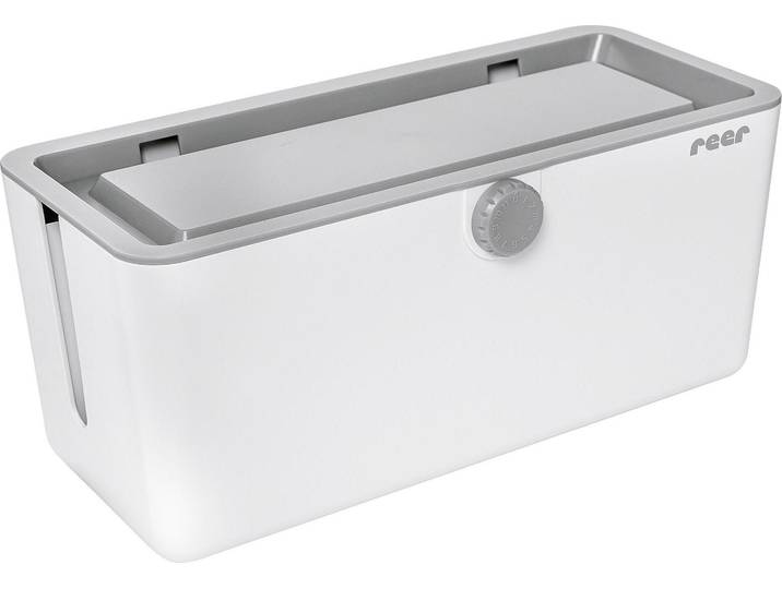 reer CableGuard Kabelbox weiß / grau – 4er Vorteilset