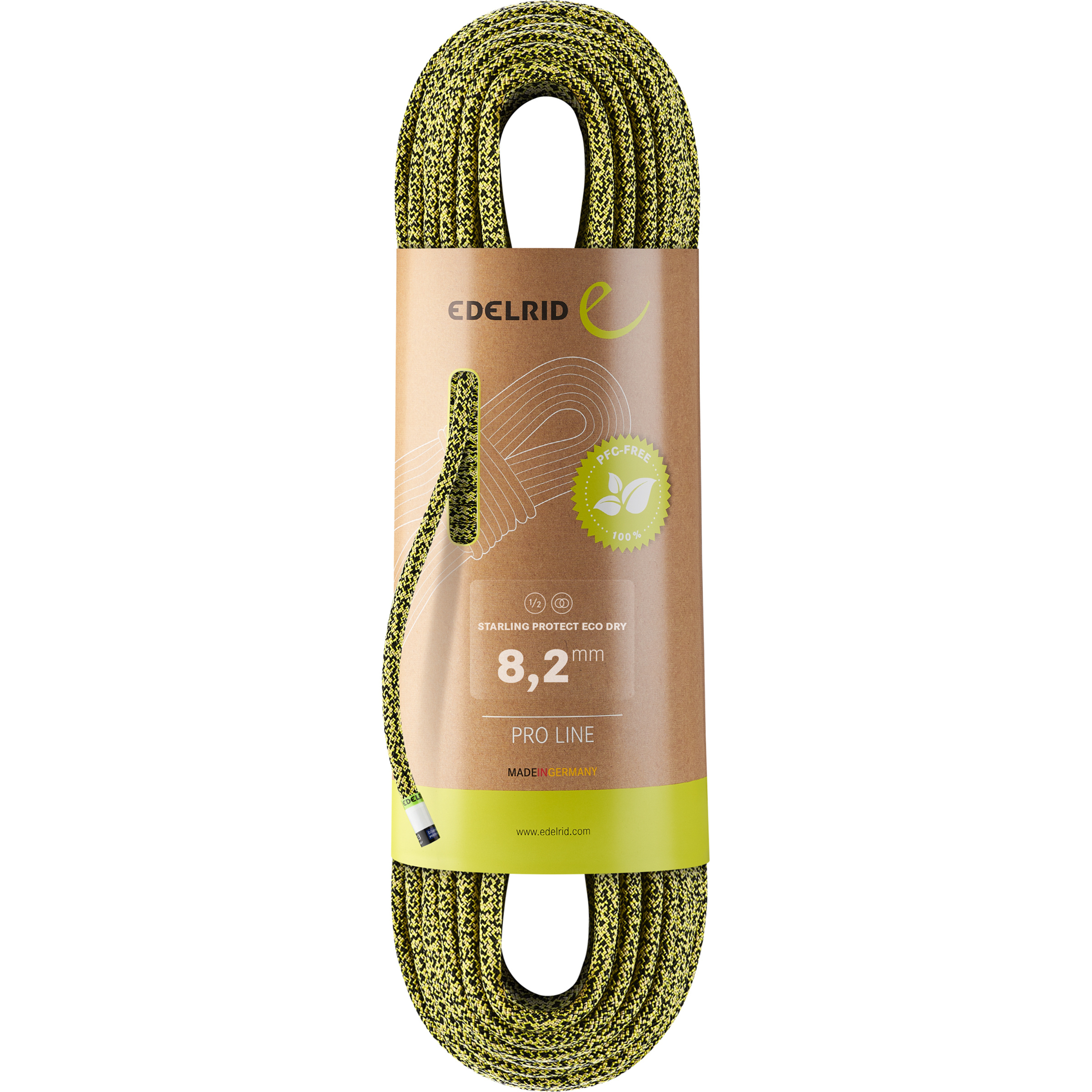 Edelrid Starling ProtectDry 8,2mm Kletterseil Kletterseile gelb Größe 50M Alpinklettern