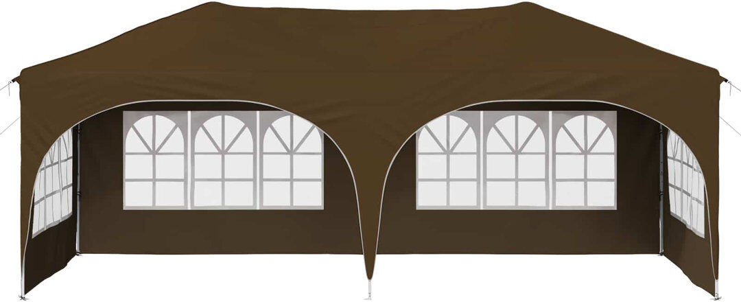 Vidaxl Pop-Up Party Tent Oxford Fabric Pop-Up Event Outdoor Canopy Wedding Brown