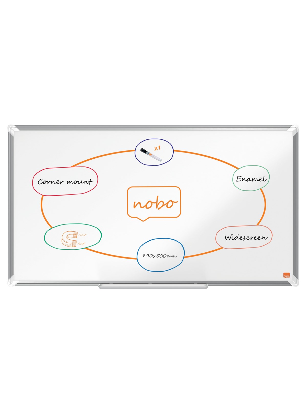 Nobo Premium Plus Whiteboard Emaille Widescreen 40"