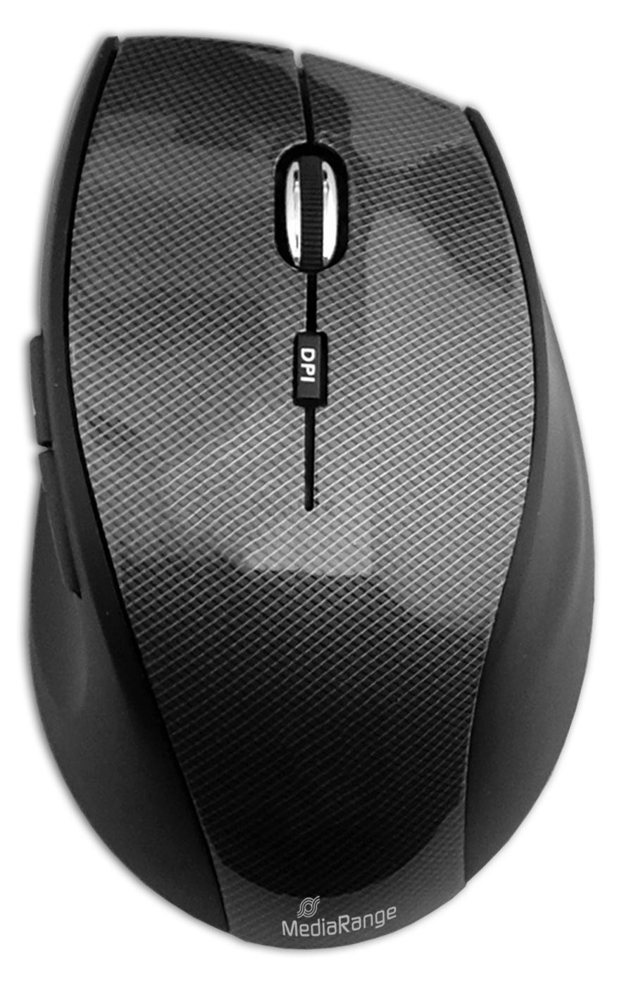 MediaRange MROS207 HIGHLINE optische draadloze muis met 5 knoppen, zwart/grijs