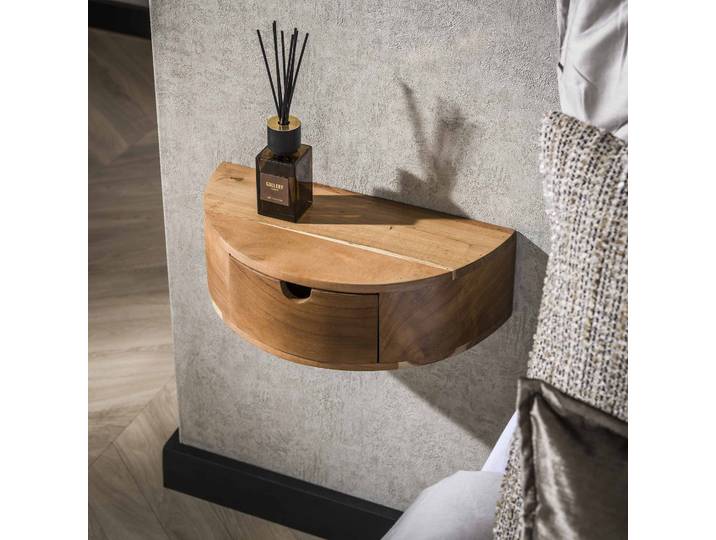Nachtkastje 1L curve / Massief acacia naturel