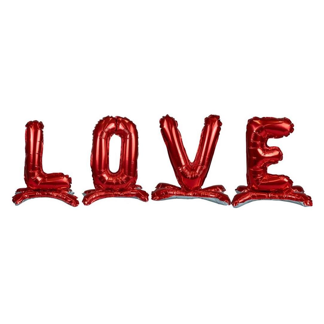 Teka Ich liebe stehende Folienballons (4x) (47993704)