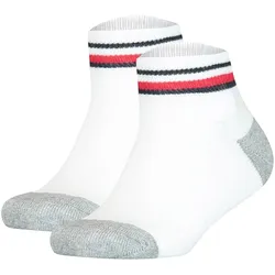 TOMMY HILFIGER Kinder Quarter-Socken, 2er Pack - ICONIC SPORTS, Frottee-Sohle Weiß / 39-42