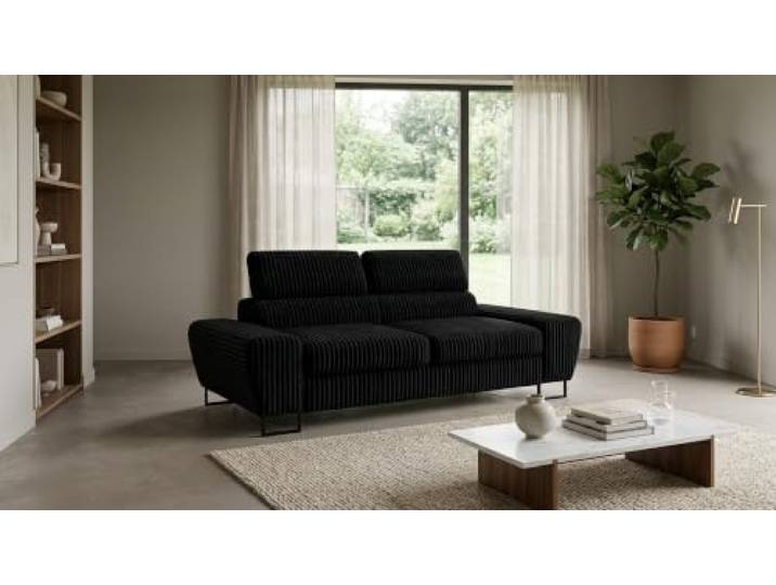Family Meble Sofa Savio Idylla, 2-Sitzer – Schwarz – 100