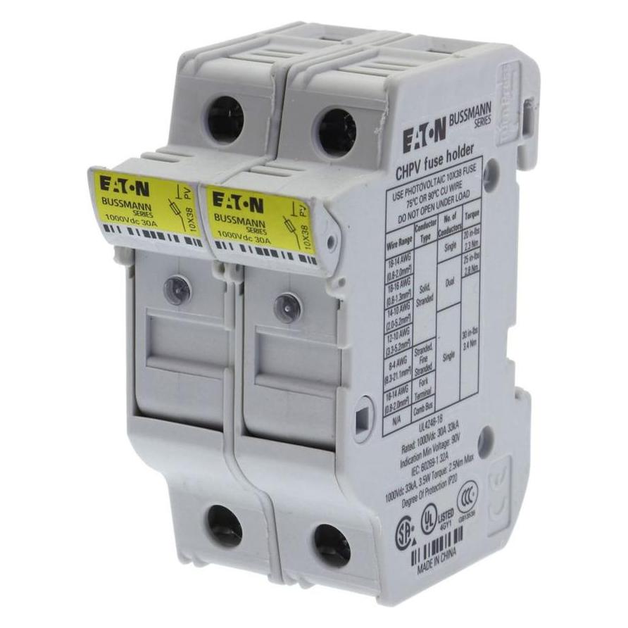 Eaton Sockel für Einsätze 10x38 2P 32A 1000DC (CHPV2IU) (32 A) (CHPV2IU)