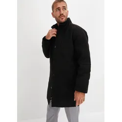 bonprix Kurzmantel mit Windfang, schwarz, Gr.54, Modischer Kurzmantel mit praktischem Windfang