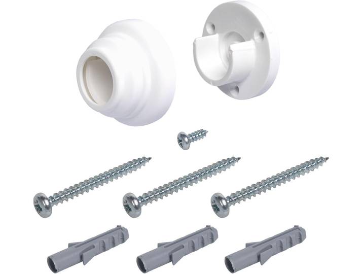 Wandträger LIEDECO Thüringen , weiss (weiß), Ø:2,8cm, Gardinenstangenhalterungen, Wandträger, für Gardinenstangen Ø 28 mm