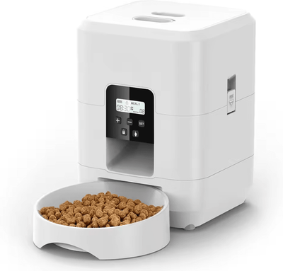 Inspire Curations Smart WiFi Automatic Pet Feeder With Camera & Timer 2L Remote Feeding System 2l Button White