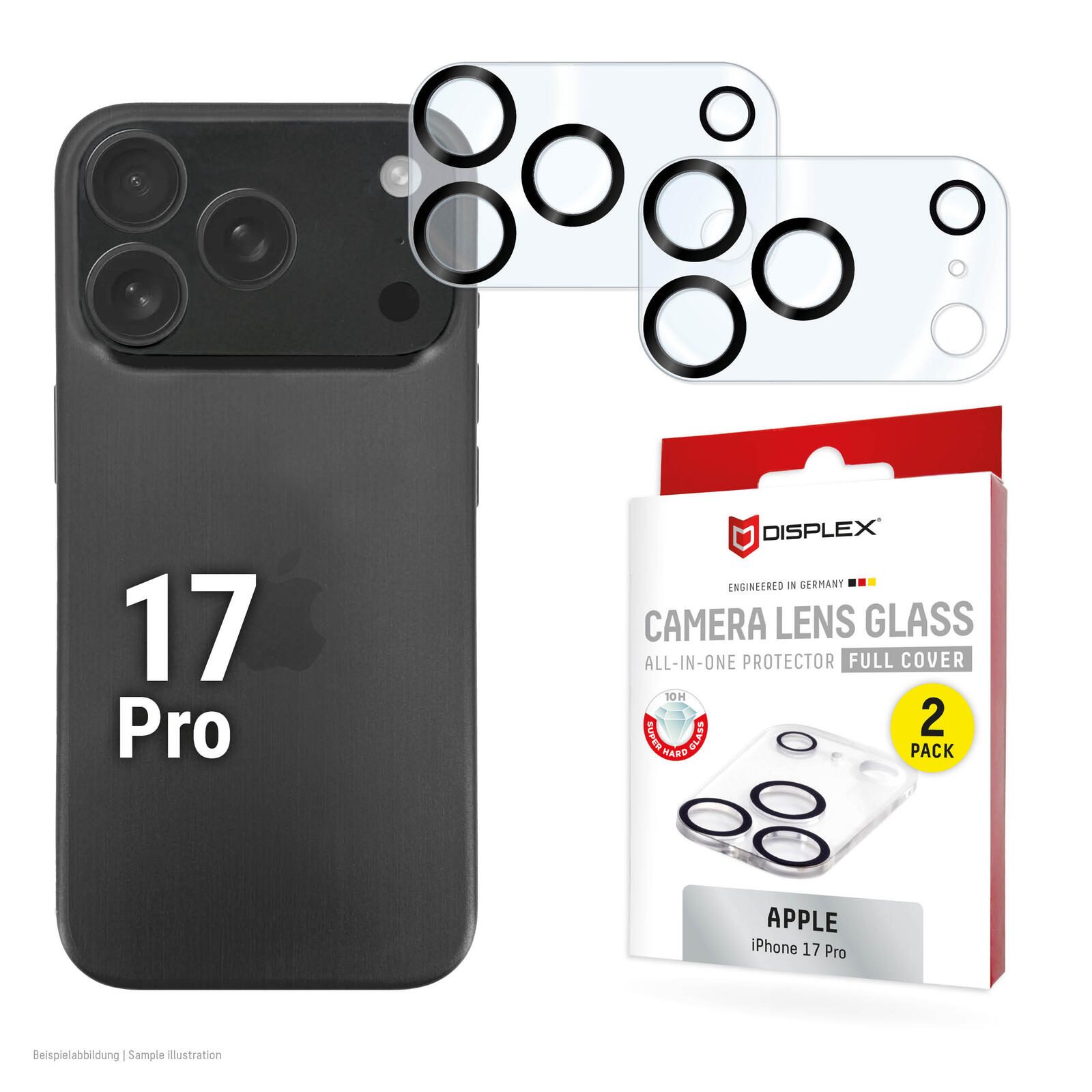DISPLEX Full Cover Camera Lens Glass, Apple iPhone 17 Pro (2 Stück) 02172