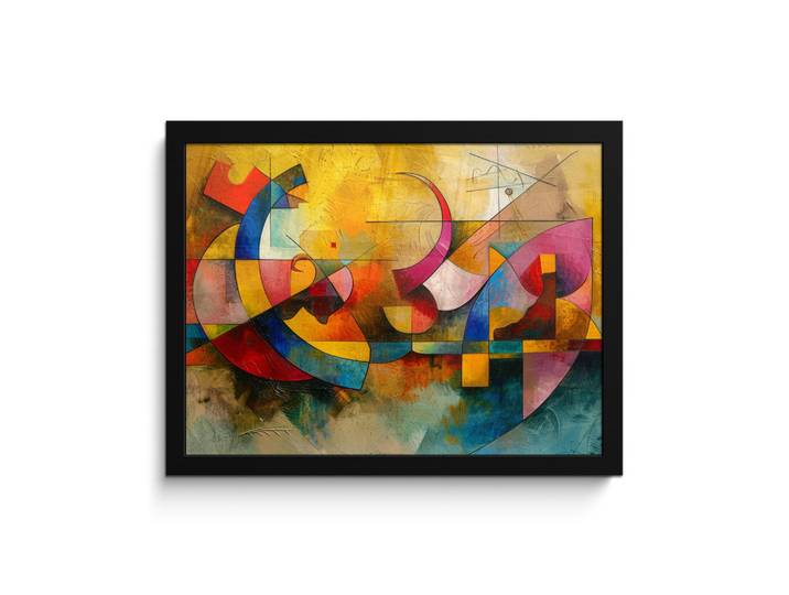 MuchoWow Poster MIT Rahmengerahmtes Bild - Kunst - Abstrakt - Modern - 40x30 cm, Gelb, Papier, Rechteckig, 40x30 cm, gerahmt, Bilder & Rahmen, Bilder