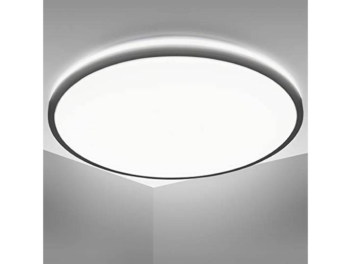 B.K.Licht I Plafondlamp LED I Ø38 cm I 24 Watt LED plafondlamp I neutraal witte lichtkleur 4000 K I indirect licht I Zwart