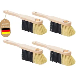 4er Set KUNSTBORSTEN Handfeger Besen weiche Borsten - Schrankbesen Camping Handfeger Auto Besenbürste - Idealer Schneebesen Auto Hand Brush Vorzeltteppich Wohnwagen Handbesen Holz Handkehrer