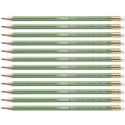 Stabilo 12er-Pack Holz-Bleistift »GREENgraph 6004« mit Radierer