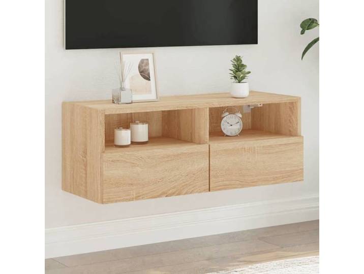 Meuble TV mural-Armoire TV suspendu chêne sonoma 80x30x30 cm bois d'ingénierie