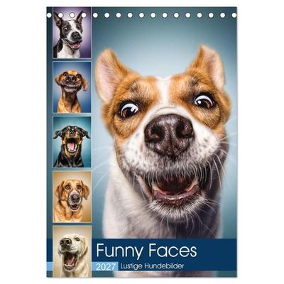 Funny Faces - Lustige Hundebilder (Tischkalender 2027 DIN A5 hoch), CALVENDO Monatskalender