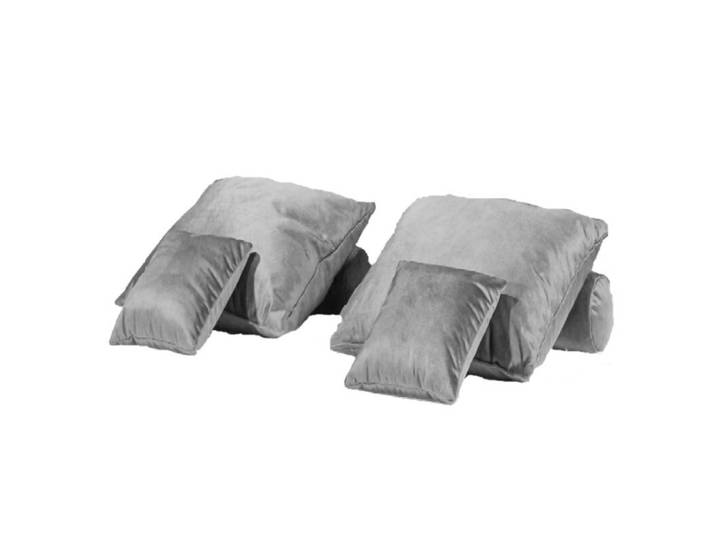 Trendstore Beth Kissenset 6-teilig - Microvelours grau Vintage,