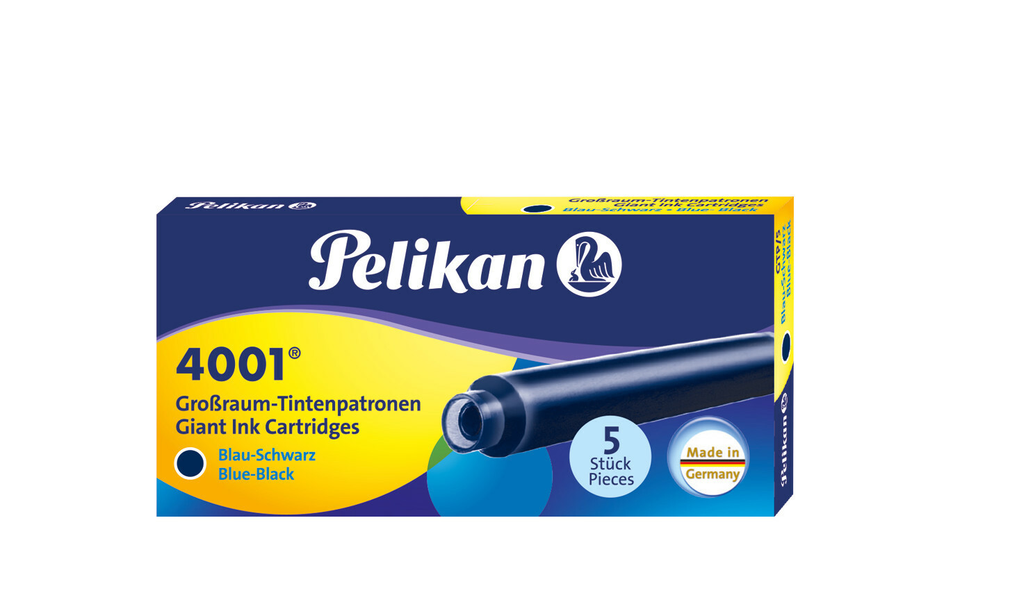 Pelikan 310607 Tintenpatrone 4001 GTP/5 blau-zwart, 5 stuks