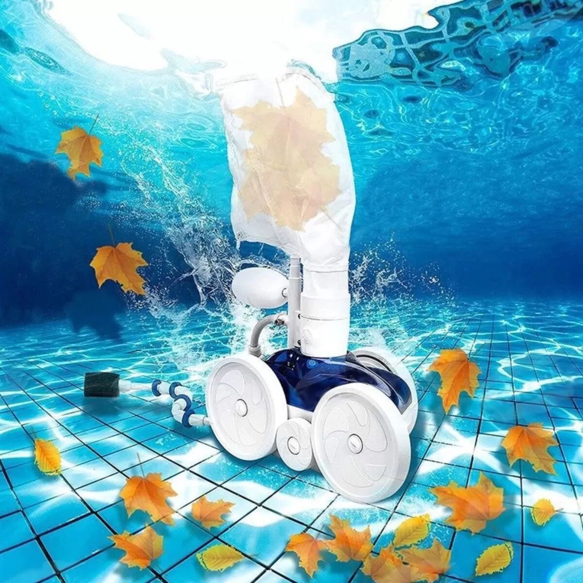 INF Sac filtre nettoyeur de piscine compatible avec Polaris 280x480 - PU+polyester à fermeture éclair Blanc