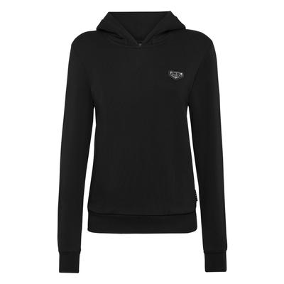 Sweatshirt PHILIPP PLEIN "Iconic Plein", Damen, Gr. M, schwarz (02, schwarz), Obermaterial: 100% Baumwolle, Sweatshirts Sweatshirt