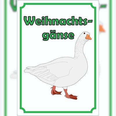 HB-Druck Weihnachtsgans Werbeaufkleber Aufkleber Hochkant A2 (420x594mm)