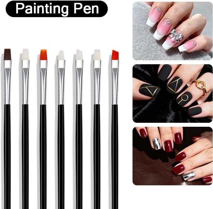 INF Professionelles 15-teiliges Nailart-Pinselset Schwarz
