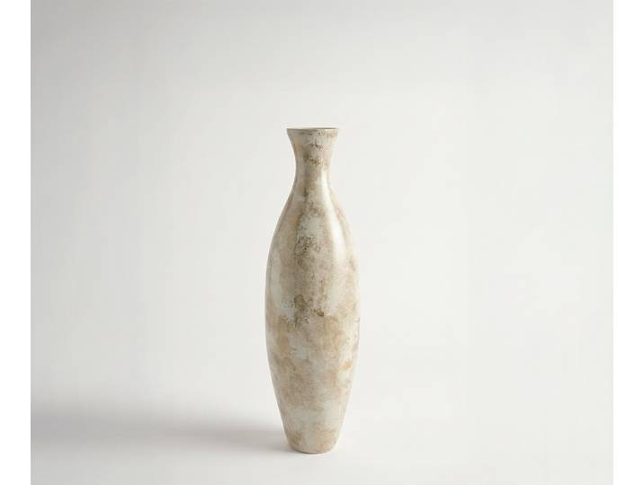 Vase Nuvia B20 x T20 x H68 cm Glas Alabaster Gold Handgemacht, Wohnaccessoires