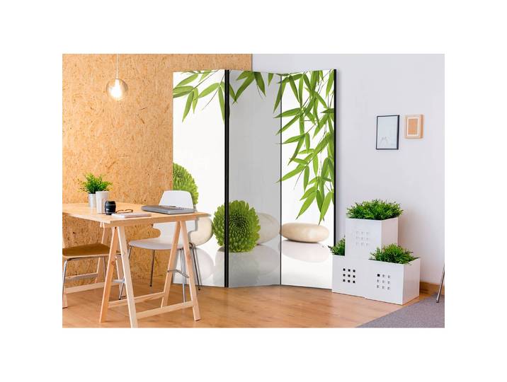 Paravent Green Relax Polaire Blanc 135 x 172 x 3cm 3 éléments