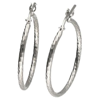 Paar Creolen FIRETTI "Schmuck Geschenk Silber 925 Ohrschmuck diamantiert" Gr. 20, silber (silberfarben), Ohrringe, Damen, 20, Silber 925 (Sterlingsilber)