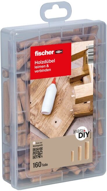 fischer Tourillons en bois easyDIY boîte (160 pièces) (548597)