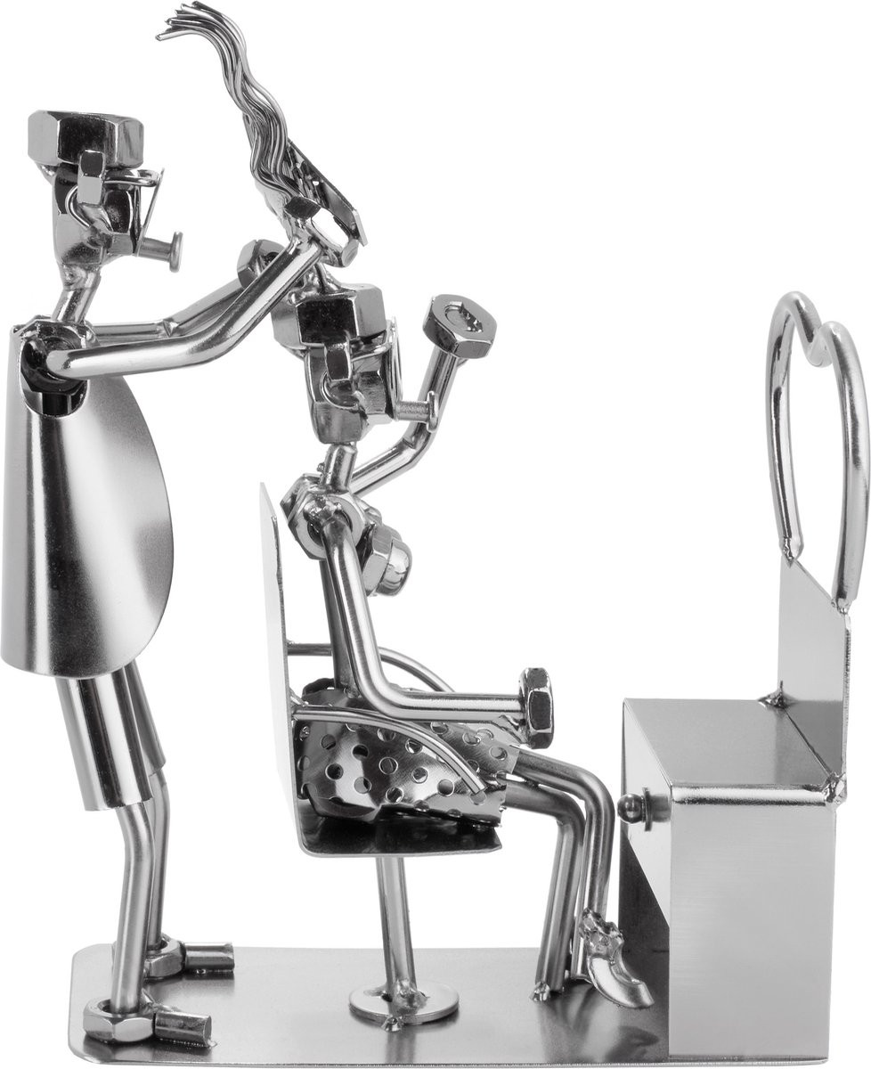 Brubaker Handgemaakt Metalen Figuur Kapper voor op Tafel