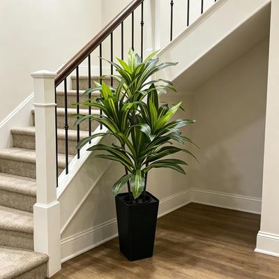 Garvee Artificial Dracaena Tree Multi Stem 4 5 6 Head 47 59 71 Inch White Pot