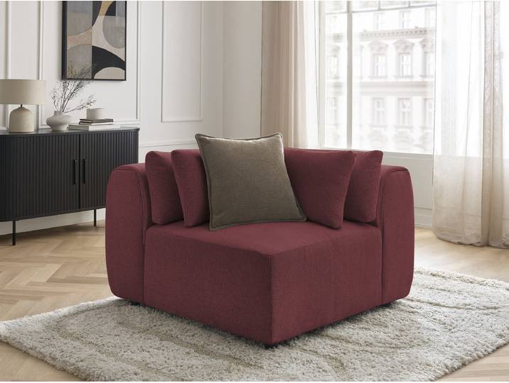 Angle avec têtière pour canapé modulable JANA tissu chiné