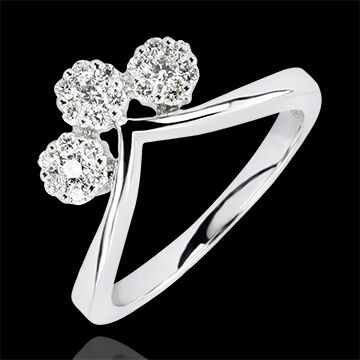 Edenly Ring Frische - Knospen - 9 Karat WeiÃŸgold und Diamanten