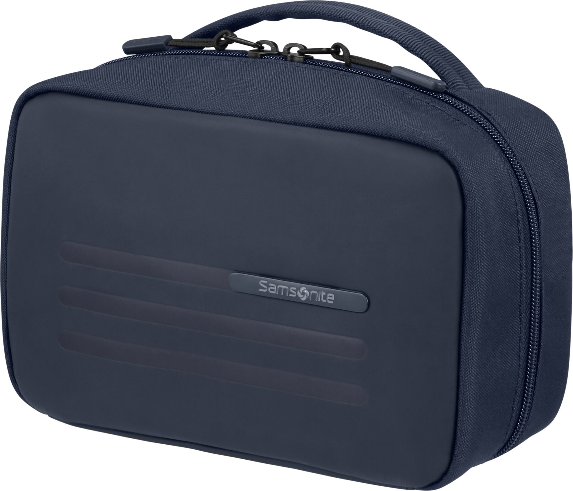 Kulturbeutel SAMSONITE "STACKD Toilet Kit, 14 cm", Gr. B/H/T: 22cm x 14cm x 9cm, blau (navy), Polyester, Polyurethan, Taschen Kulturbeutel, Beauty-Bag Beautybox Schminketui Kosmetikbox